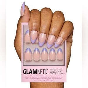 Glamnetic Press On Nails - French Lilac | Short Almond Fake Nails